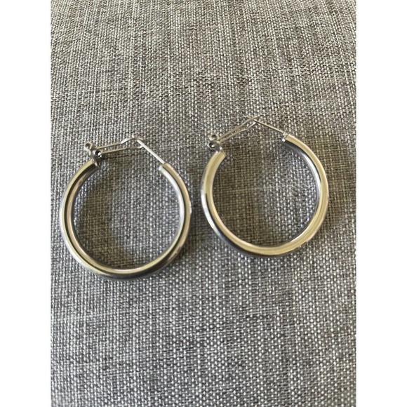 Unbranded Jewelry - 925 Sterling Silver 1.5” Thin Solid Womens Earrings Sterling Silver Hoops